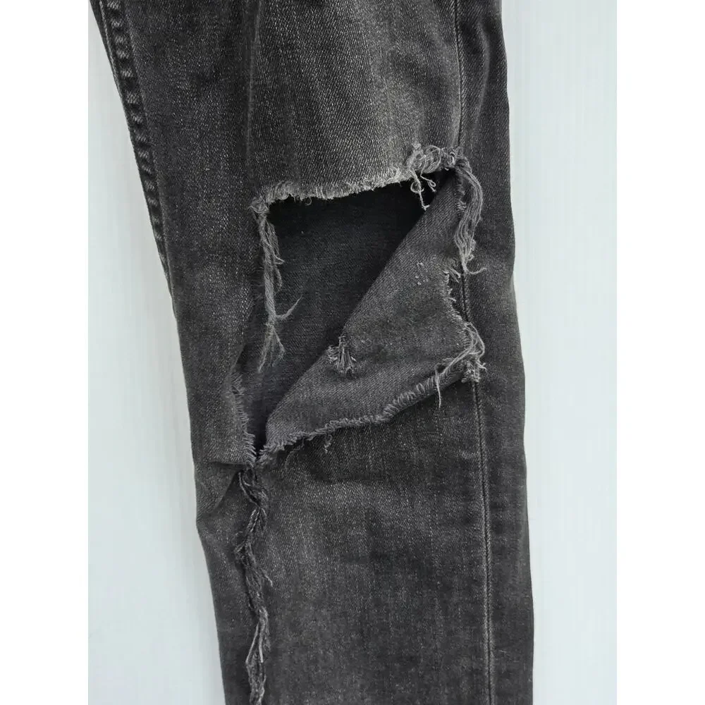Rag & Bone Standard Issue Fit 1 Extra Slim Jeans Men's 31 Black Distressed